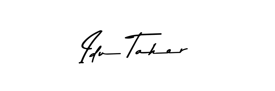 How to make Idu Taher name signature. Use Asem Kandis PERSONAL USE style for creating short signs online. This is the latest handwritten sign. Idu Taher signature style 9 images and pictures png