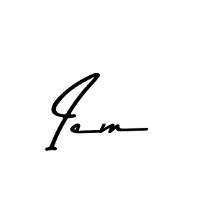 Create a beautiful signature design for name Iem. With this signature (Asem Kandis PERSONAL USE) fonts, you can make a handwritten signature for free. Iem signature style 9 images and pictures png