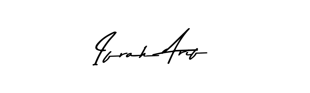 Create a beautiful signature design for name Ifrah Arif. With this signature (Asem Kandis PERSONAL USE) fonts, you can make a handwritten signature for free. Ifrah Arif signature style 9 images and pictures png