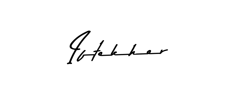 Make a beautiful signature design for name Iftekher. With this signature (Asem Kandis PERSONAL USE) style, you can create a handwritten signature for free. Iftekher signature style 9 images and pictures png