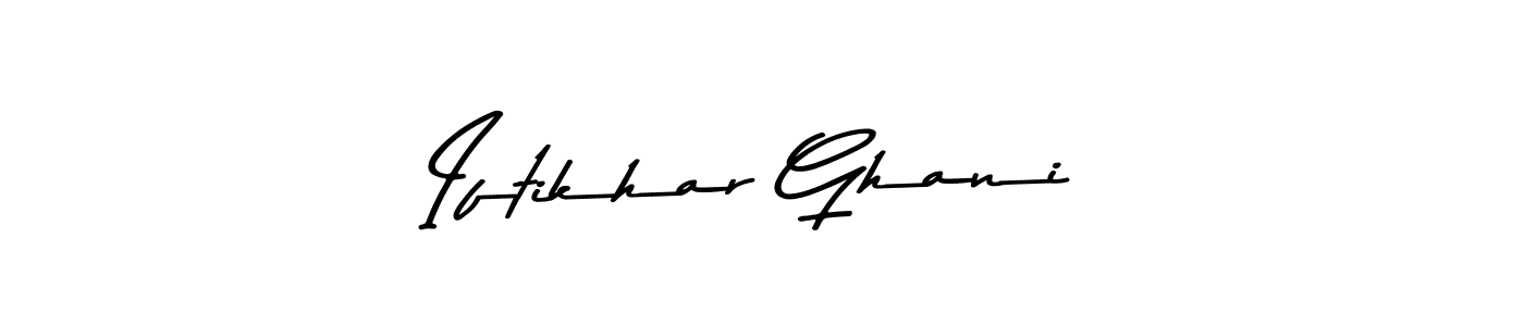 How to make Iftikhar Ghani name signature. Use Asem Kandis PERSONAL USE style for creating short signs online. This is the latest handwritten sign. Iftikhar Ghani signature style 9 images and pictures png