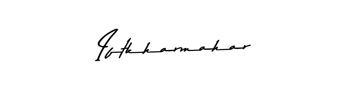 The best way (Asem Kandis PERSONAL USE) to make a short signature is to pick only two or three words in your name. The name Iftkharmahar include a total of six letters. For converting this name. Iftkharmahar signature style 9 images and pictures png