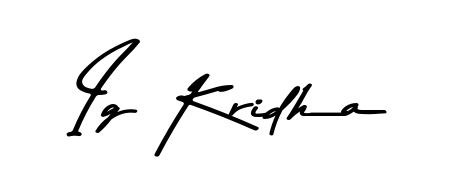 Create your official email sign-off with Ig Kridha name in Asem Kandis PERSONAL USE style. Crisp, clean, and perfectly legible across all screens. Ig Kridha signature style 9 images and pictures png