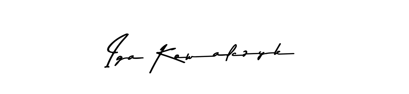 This is the best signature style for the Iga Kowalczyk name. Also you like these signature font (Asem Kandis PERSONAL USE). Mix name signature. Iga Kowalczyk signature style 9 images and pictures png