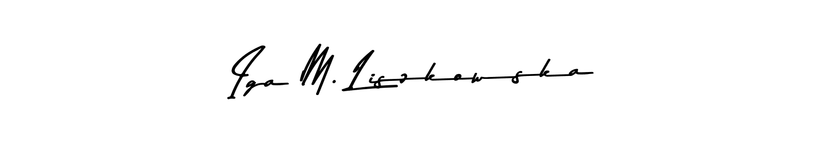 Also You can easily find your signature by using the search form. We will create Iga M. Liszkowska name handwritten signature images for you free of cost using Asem Kandis PERSONAL USE sign style. Iga M. Liszkowska signature style 9 images and pictures png