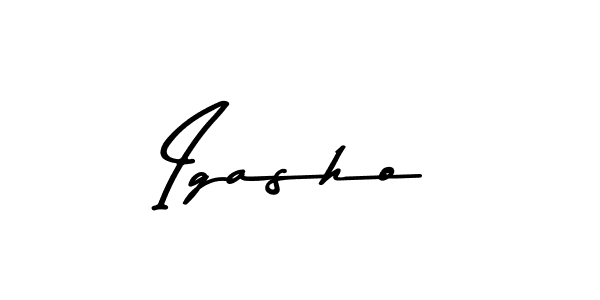 Design your own signature with our free online signature maker. With this signature software, you can create a handwritten (Asem Kandis PERSONAL USE) signature for name Igasho. Igasho signature style 9 images and pictures png