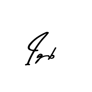 Create a beautiful signature design for name Igb. With this signature (Asem Kandis PERSONAL USE) fonts, you can make a handwritten signature for free. Igb signature style 9 images and pictures png