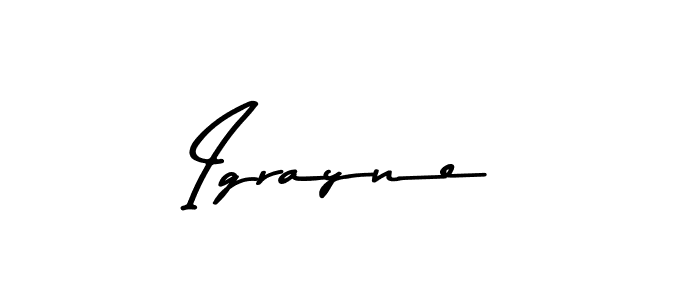 Make a beautiful signature design for name Igrayne. With this signature (Asem Kandis PERSONAL USE) style, you can create a handwritten signature for free. Igrayne signature style 9 images and pictures png