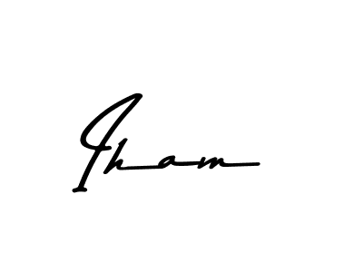 Create a beautiful signature design for name Iham. With this signature (Asem Kandis PERSONAL USE) fonts, you can make a handwritten signature for free. Iham signature style 9 images and pictures png