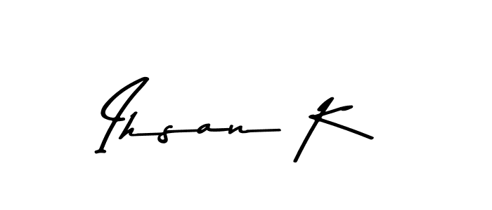 You should practise on your own different ways (Asem Kandis PERSONAL USE) to write your name (Ihsan K) in signature. don't let someone else do it for you. Ihsan K signature style 9 images and pictures png
