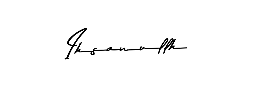 How to make Ihsanullh name signature. Use Asem Kandis PERSONAL USE style for creating short signs online. This is the latest handwritten sign. Ihsanullh signature style 9 images and pictures png