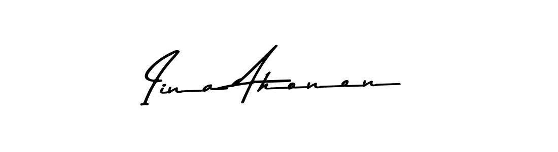 Also You can easily find your signature by using the search form. We will create Iina Ahonen name handwritten signature images for you free of cost using Asem Kandis PERSONAL USE sign style. Iina Ahonen signature style 9 images and pictures png