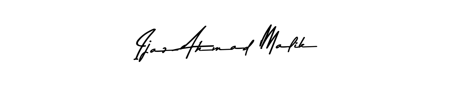 The best way (Asem Kandis PERSONAL USE) to make a short signature is to pick only two or three words in your name. The name Ijaz Ahmad Malik include a total of six letters. For converting this name. Ijaz Ahmad Malik signature style 9 images and pictures png