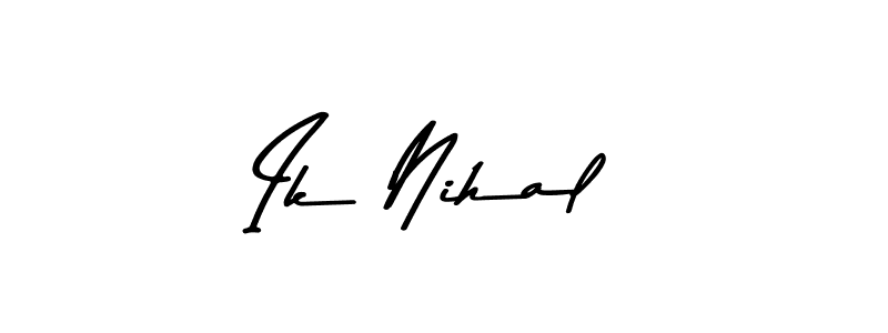 The best way (Asem Kandis PERSONAL USE) to make a short signature is to pick only two or three words in your name. The name Ik Nihal include a total of six letters. For converting this name. Ik Nihal signature style 9 images and pictures png