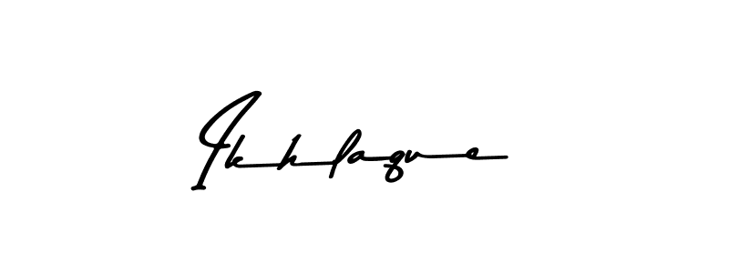 You should practise on your own different ways (Asem Kandis PERSONAL USE) to write your name (Ikhlaque) in signature. don't let someone else do it for you. Ikhlaque signature style 9 images and pictures png