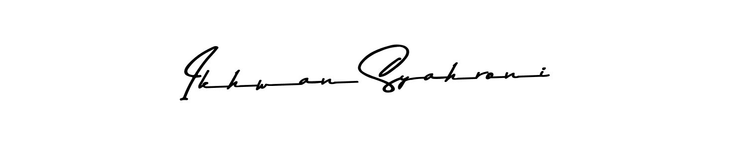 Create a beautiful signature design for name Ikhwan Syahroni. With this signature (Asem Kandis PERSONAL USE) fonts, you can make a handwritten signature for free. Ikhwan Syahroni signature style 9 images and pictures png