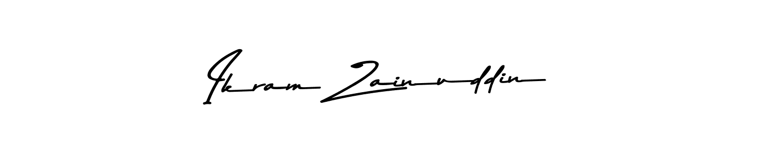 How to make Ikram Zainuddin name signature. Use Asem Kandis PERSONAL USE style for creating short signs online. This is the latest handwritten sign. Ikram Zainuddin signature style 9 images and pictures png