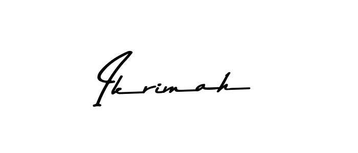 How to make Ikrimah name signature. Use Asem Kandis PERSONAL USE style for creating short signs online. This is the latest handwritten sign. Ikrimah signature style 9 images and pictures png