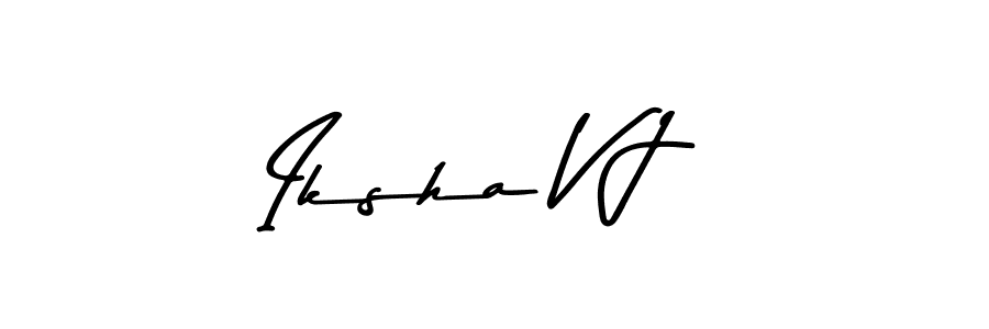 Create a beautiful signature design for name Iksha V J. With this signature (Asem Kandis PERSONAL USE) fonts, you can make a handwritten signature for free. Iksha V J signature style 9 images and pictures png