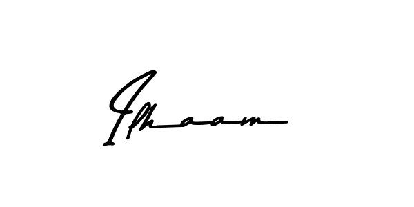 Create a beautiful signature design for name Ilhaam. With this signature (Asem Kandis PERSONAL USE) fonts, you can make a handwritten signature for free. Ilhaam signature style 9 images and pictures png