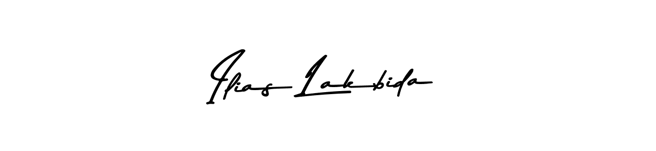 How to make Ilias Lakbida name signature. Use Asem Kandis PERSONAL USE style for creating short signs online. This is the latest handwritten sign. Ilias Lakbida signature style 9 images and pictures png