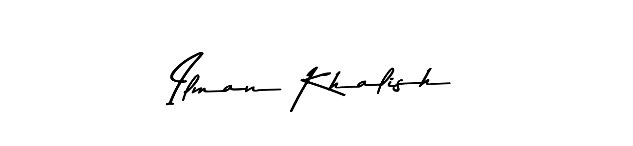 The best way (Asem Kandis PERSONAL USE) to make a short signature is to pick only two or three words in your name. The name Ilman Khalish include a total of six letters. For converting this name. Ilman Khalish signature style 9 images and pictures png