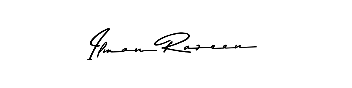 The best way (Asem Kandis PERSONAL USE) to make a short signature is to pick only two or three words in your name. The name Ilman Razeen include a total of six letters. For converting this name. Ilman Razeen signature style 9 images and pictures png