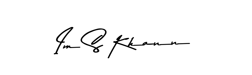 How to make Im S Khann name signature. Use Asem Kandis PERSONAL USE style for creating short signs online. This is the latest handwritten sign. Im S Khann signature style 9 images and pictures png