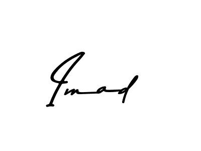 Create a beautiful signature design for name Imad. With this signature (Asem Kandis PERSONAL USE) fonts, you can make a handwritten signature for free. Imad signature style 9 images and pictures png