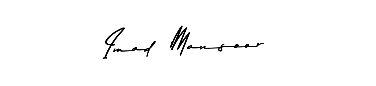 How to make Imad  Mansoor name signature. Use Asem Kandis PERSONAL USE style for creating short signs online. This is the latest handwritten sign. Imad  Mansoor signature style 9 images and pictures png