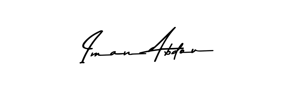 How to make Iman Abdou name signature. Use Asem Kandis PERSONAL USE style for creating short signs online. This is the latest handwritten sign. Iman Abdou signature style 9 images and pictures png