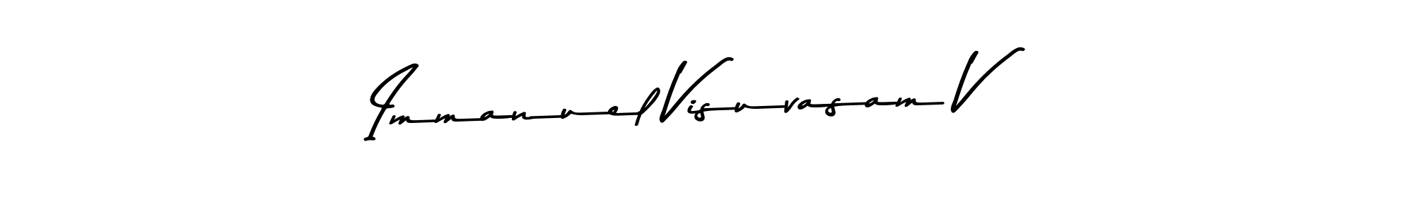 Create a beautiful signature design for name Immanuel Visuvasam V. With this signature (Asem Kandis PERSONAL USE) fonts, you can make a handwritten signature for free. Immanuel Visuvasam V signature style 9 images and pictures png