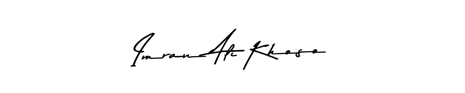Make a beautiful signature design for name Imran Ali Khoso. With this signature (Asem Kandis PERSONAL USE) style, you can create a handwritten signature for free. Imran Ali Khoso signature style 9 images and pictures png
