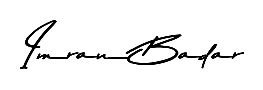 Looking for an artistic signature for Imran Badar? The Asem Kandis PERSONAL USE calligraphy style gives a sophisticated flow suitable for business cards and emails. Imran Badar signature style 9 images and pictures png