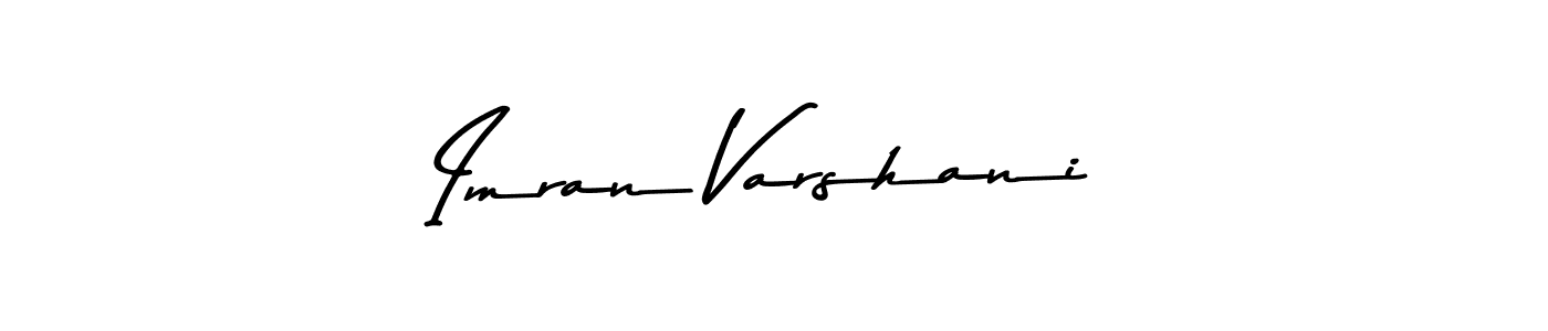 Create a beautiful signature design for name Imran Varshani. With this signature (Asem Kandis PERSONAL USE) fonts, you can make a handwritten signature for free. Imran Varshani signature style 9 images and pictures png