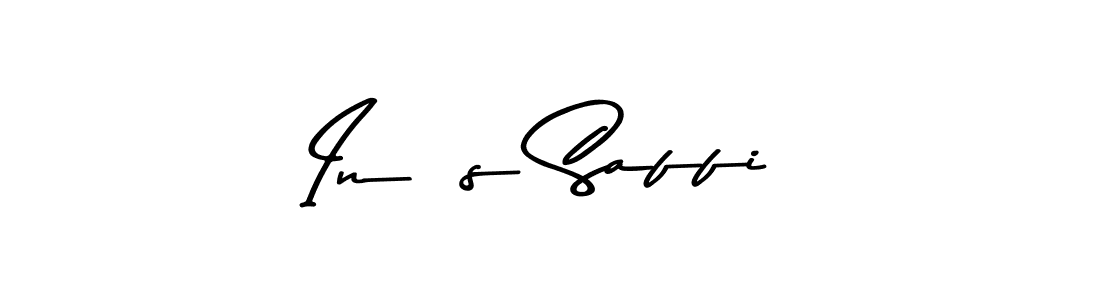 How to make Inès Saffi name signature. Use Asem Kandis PERSONAL USE style for creating short signs online. This is the latest handwritten sign. Inès Saffi signature style 9 images and pictures png