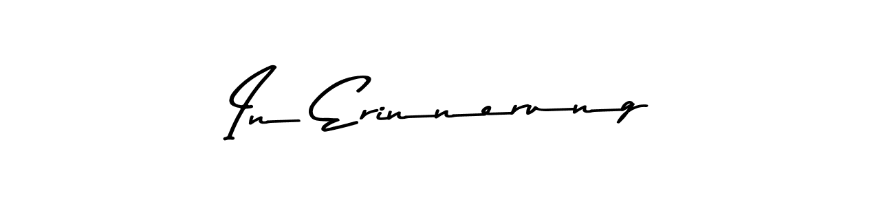 This is the best signature style for the In Erinnerung name. Also you like these signature font (Asem Kandis PERSONAL USE). Mix name signature. In Erinnerung signature style 9 images and pictures png