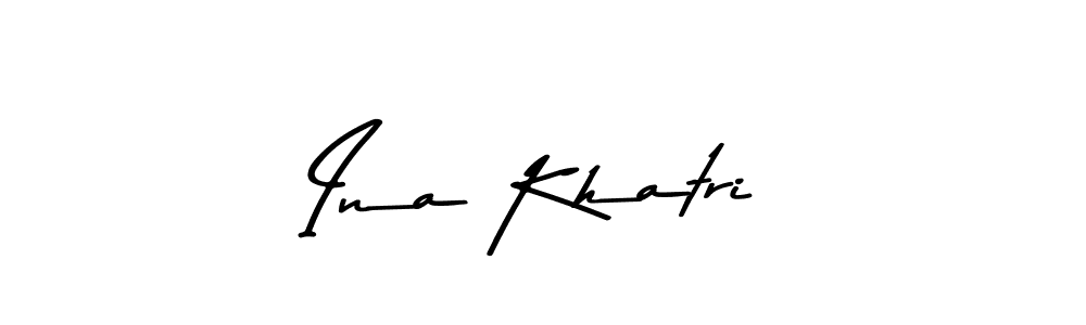 How to make Ina Khatri name signature. Use Asem Kandis PERSONAL USE style for creating short signs online. This is the latest handwritten sign. Ina Khatri signature style 9 images and pictures png