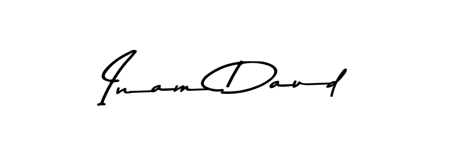 How to make Inam Daud name signature. Use Asem Kandis PERSONAL USE style for creating short signs online. This is the latest handwritten sign. Inam Daud signature style 9 images and pictures png