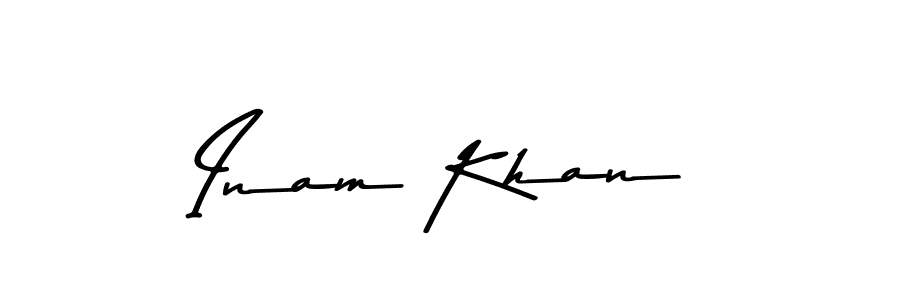 Make a beautiful signature design for name Inam Khan. With this signature (Asem Kandis PERSONAL USE) style, you can create a handwritten signature for free. Inam Khan signature style 9 images and pictures png