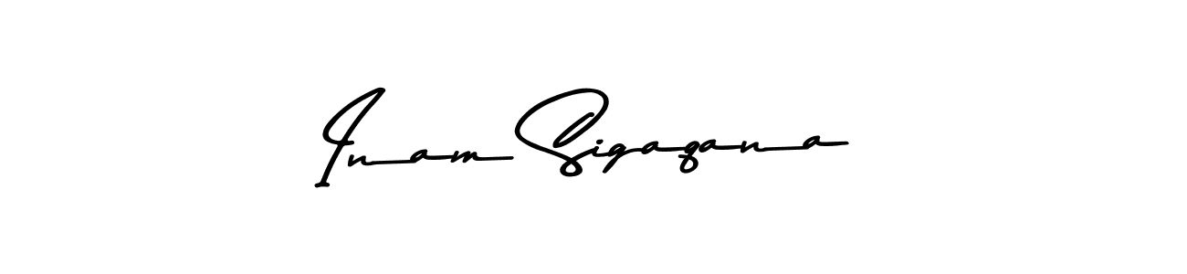 The best way (Asem Kandis PERSONAL USE) to make a short signature is to pick only two or three words in your name. The name Inam Sigaqana include a total of six letters. For converting this name. Inam Sigaqana signature style 9 images and pictures png