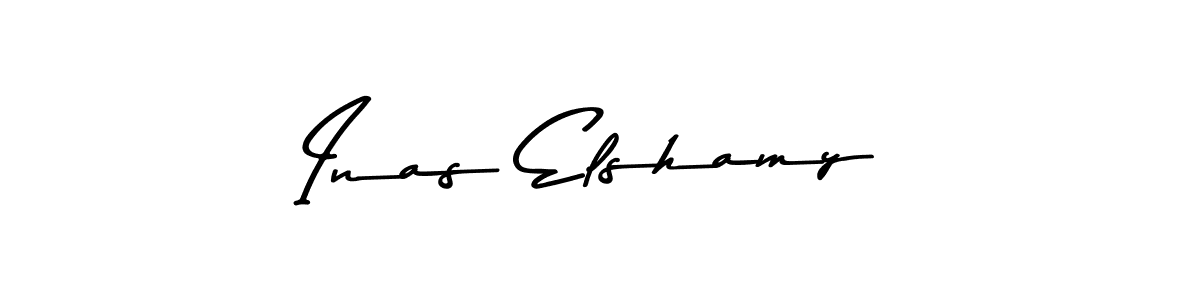 Create a beautiful signature design for name Inas Elshamy. With this signature (Asem Kandis PERSONAL USE) fonts, you can make a handwritten signature for free. Inas Elshamy signature style 9 images and pictures png