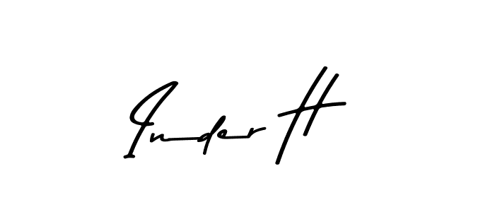 Make a beautiful signature design for name Inder H. Use this online signature maker to create a handwritten signature for free. Inder H signature style 9 images and pictures png