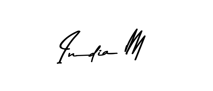 India M stylish signature style. Best Handwritten Sign (Asem Kandis PERSONAL USE) for my name. Handwritten Signature Collection Ideas for my name India M. India M signature style 9 images and pictures png