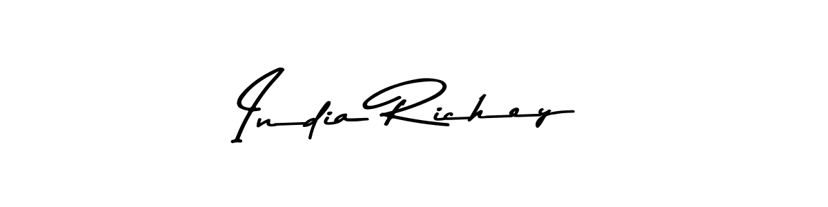 Also You can easily find your signature by using the search form. We will create India Richey name handwritten signature images for you free of cost using Asem Kandis PERSONAL USE sign style. India Richey signature style 9 images and pictures png