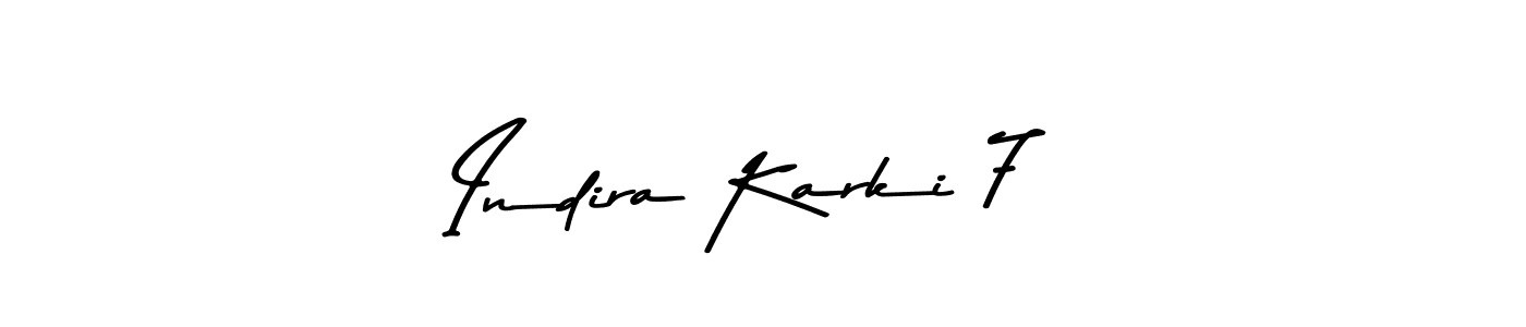 How to make Indira Karki 7 name signature. Use Asem Kandis PERSONAL USE style for creating short signs online. This is the latest handwritten sign. Indira Karki 7 signature style 9 images and pictures png