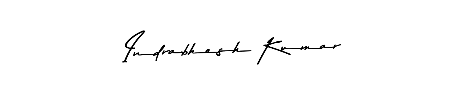 Make a beautiful signature design for name Indrabhesh Kumar. With this signature (Asem Kandis PERSONAL USE) style, you can create a handwritten signature for free. Indrabhesh Kumar signature style 9 images and pictures png