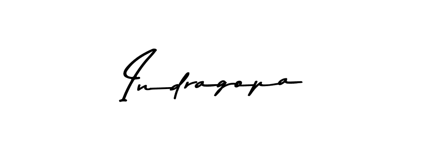 How to make Indragopa name signature. Use Asem Kandis PERSONAL USE style for creating short signs online. This is the latest handwritten sign. Indragopa signature style 9 images and pictures png