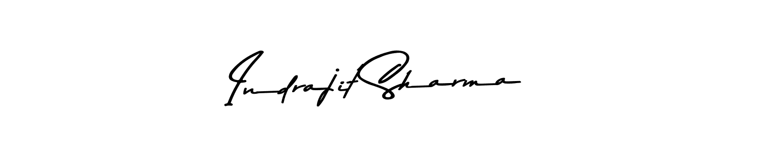 Create a beautiful signature design for name Indrajit Sharma. With this signature (Asem Kandis PERSONAL USE) fonts, you can make a handwritten signature for free. Indrajit Sharma signature style 9 images and pictures png