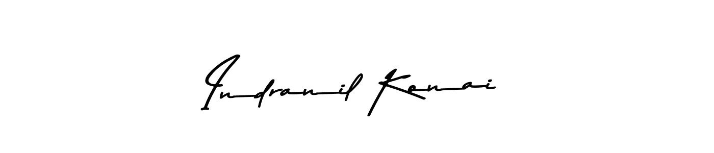 How to make Indranil Konai name signature. Use Asem Kandis PERSONAL USE style for creating short signs online. This is the latest handwritten sign. Indranil Konai signature style 9 images and pictures png